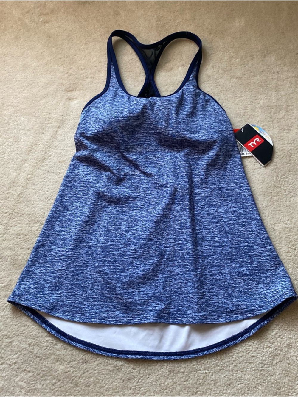 NWT Women’s TYR Mantra Taylor Tank Top + Swimwear - UPF 50+ - Blue - Small 4/6